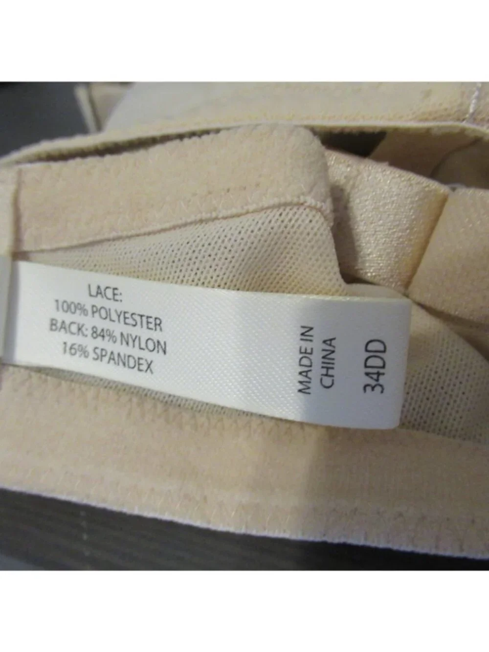 Soma Bra 34DD Beige‎ Tan Embroidered Sensuous Lace Underwire Unlined Sheer